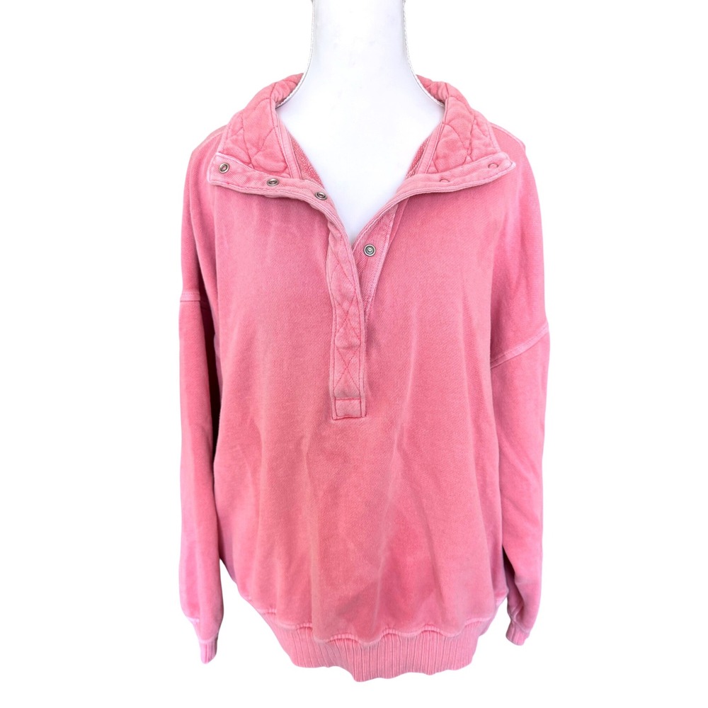 Aerie Oh Snap Sweatshirt Oversized Sweater Quilted Collar Cozy Small